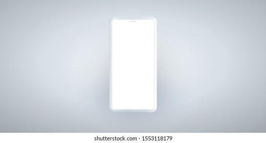 Grey Smart Phone Layout with Blank Screen, Technology Background, Vector Illustration 