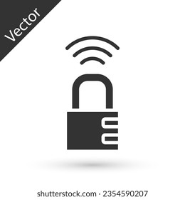 Graue Smart-Safe-Kombinationsschloss-Symbol einzeln auf weißem Hintergrund. Kombinationspadlock. Sicherheit, Sicherheit, Schutz, Passwort, Privatsphäre.  Vektorgrafik