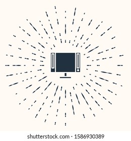 Grey Smart Tv icon isolated on beige background. Television sign. Abstract circle random dots. Vector Illustration