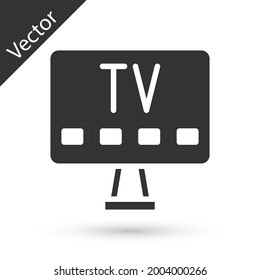 Grey Smart Tv icon isolated on white background. Television sign.  Vector