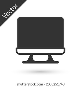 Icono gris Smart Tv aislado en fondo blanco. Cartel de televisión.  Vector