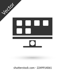 Grey Smart Tv icon isolated on white background. Television sign. Vector