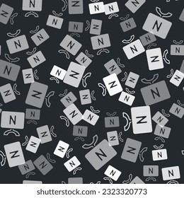 Grey Smart Tv icon isolated seamless pattern on black background. Television sign.  Vector