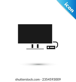 Grey Smart Tv icon isolated on white background. Television sign.  Vector Illustration