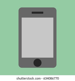Grey Smartphone flat style with grey screen icon vector eps10 Smartphone or mobile phone smart phone icon for web design.