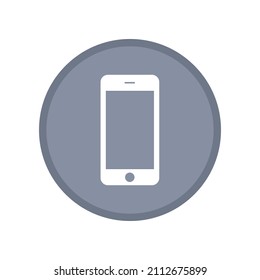 Grey smartphone icon isolated on white background. Vector symbol.