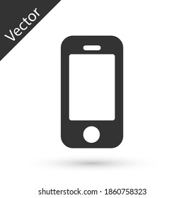 Grey Smartphone, mobile phone icon isolated on white background. Vector.
