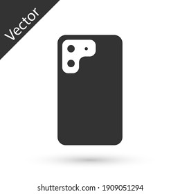 Grey Smartphone, mobile phone icon isolated on white background. Vector.