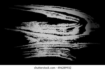 Grey smear paint. Gray spot. Black background.