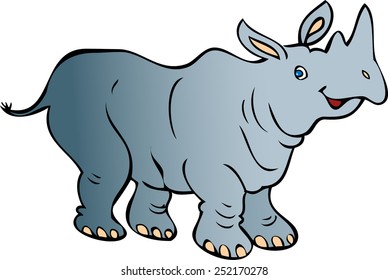  A grey smiling rhino