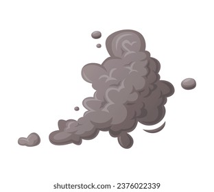Grey Smoke Cloud and Dust Explosion Puff Vector Illustration