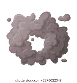 Grey Smoke Cloud and Dust Explosion Puff Vector Illustration