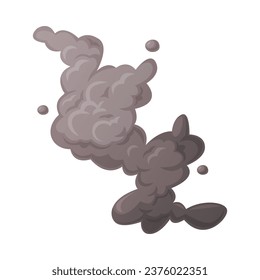 Grey Smoke Cloud and Dust Explosion Puff Vector Illustration