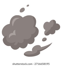 Grey Smoke dust puff explosion flat color vector illustration template design