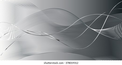 Grey smoke wavy background, classic color. Vector illustration for modern business design. Futuristic wallpaper. Classy pattern for presentation, card, flyer and brochure.