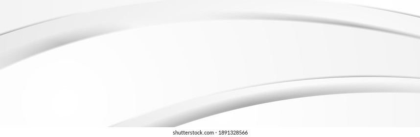 Grey smooth blurred waves abstract elegant background. Vector banner design