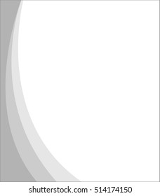 Grey smooth wave lines corner frame with copy space for text.