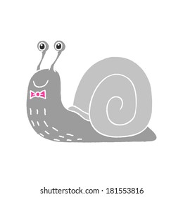 A grey snail cartoon