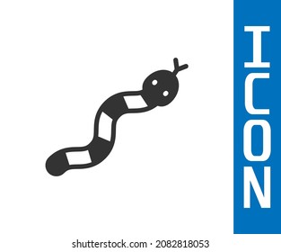 Grey Snake icon isolated on white background.  Vector