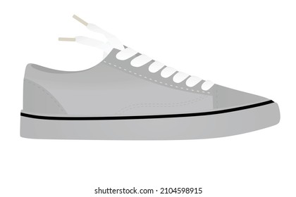 Grey  sneaker shoe. vector illustration