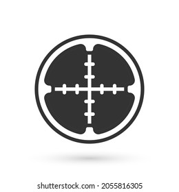 Grey Sniper optical sight icon isolated on white background. Sniper scope crosshairs.  Vector