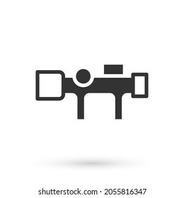 Icono de visión óptica del francotirador gris aislado en fondo blanco. Cruces de alcance de francotirador.  Vector