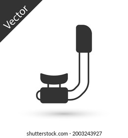 Grey Snorkel icon isolated on white background. Diving underwater equipment.  Vector