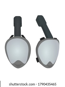 Grey snorkeling mask. vector illustration