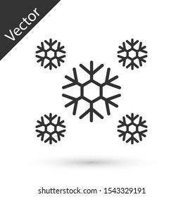Grey Snow icon isolated on white background.  Vector Illustration