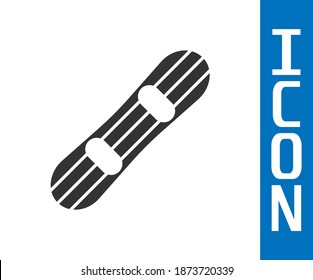 Grey Snowboard icon isolated on white background. Snowboarding board icon. Extreme sport. Sport equipment.  Vector