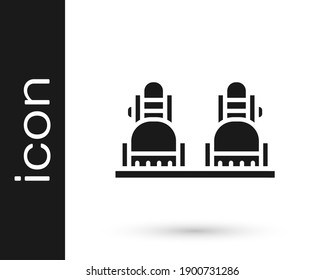 Grey Snowboard icon isolated on white background. Snowboarding board icon. Extreme sport. Sport equipment.  Vector Illustration