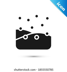 Grey Snowfall icon isolated on white background. Snow falling winter snowflakes christmas new year. Merry Christmas and Happy New Year.  Vector