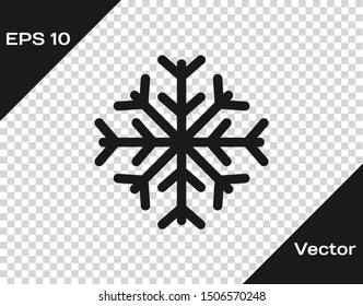Grey Snowflake icon isolated on transparent background.  Vector Illustration