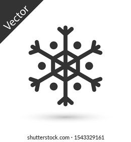 Grey Snowflake icon isolated on white background.  Vector Illustration