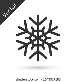 Grey Snowflake icon isolated on white background.  Vector Illustration