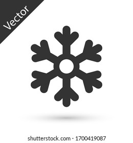 Grey Snowflake icon isolated on white background. Vector Illustration