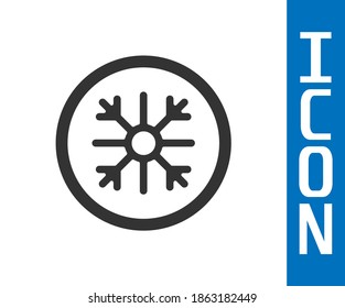 Graue Schneeflocke Symbol einzeln auf weißem Hintergrund.  Vektorgrafik