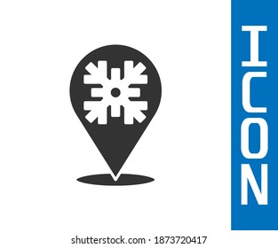 Icono del copo de nieve gris aislado en fondo blanco. Feliz Navidad y Feliz Año Nuevo.  Vector