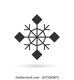 Grey Snowflake icon isolated on white background. Merry Christmas and Happy New Year.  Vector