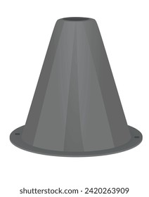 Grey   soccer cone. vector illustration