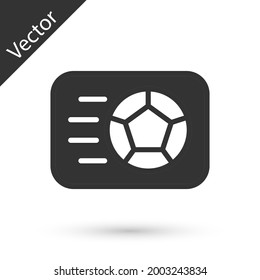Grey Soccer football ball icon isolated on white background. Sport equipment.  Vector