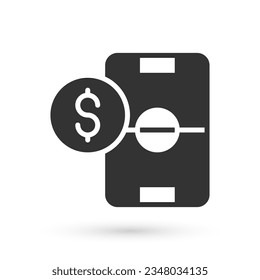 Grey Soccer football betting money icon isolated on white background. Football bet bookmaker. Soccer betting online make money.  Vector