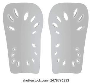 Grey soccer shin pads. vector