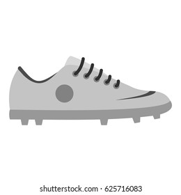 Grey soccer shoe icon flat isolated on white background vector illustration