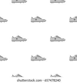 Grey soccer shoe pattern seamless background in flat style repeat vector illustration