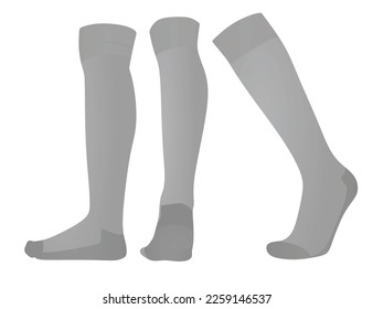 Grey soccer socks. vector illustration