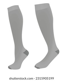 Graue Fußballsocken. Vektorgrafik