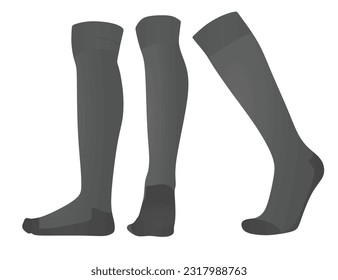 Grey soccer socks. vector illustration