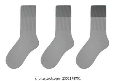 Grey  sock set. vector illustration