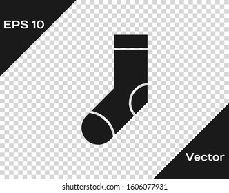 Grey Socks icon isolated on transparent background.  Vector Illustration